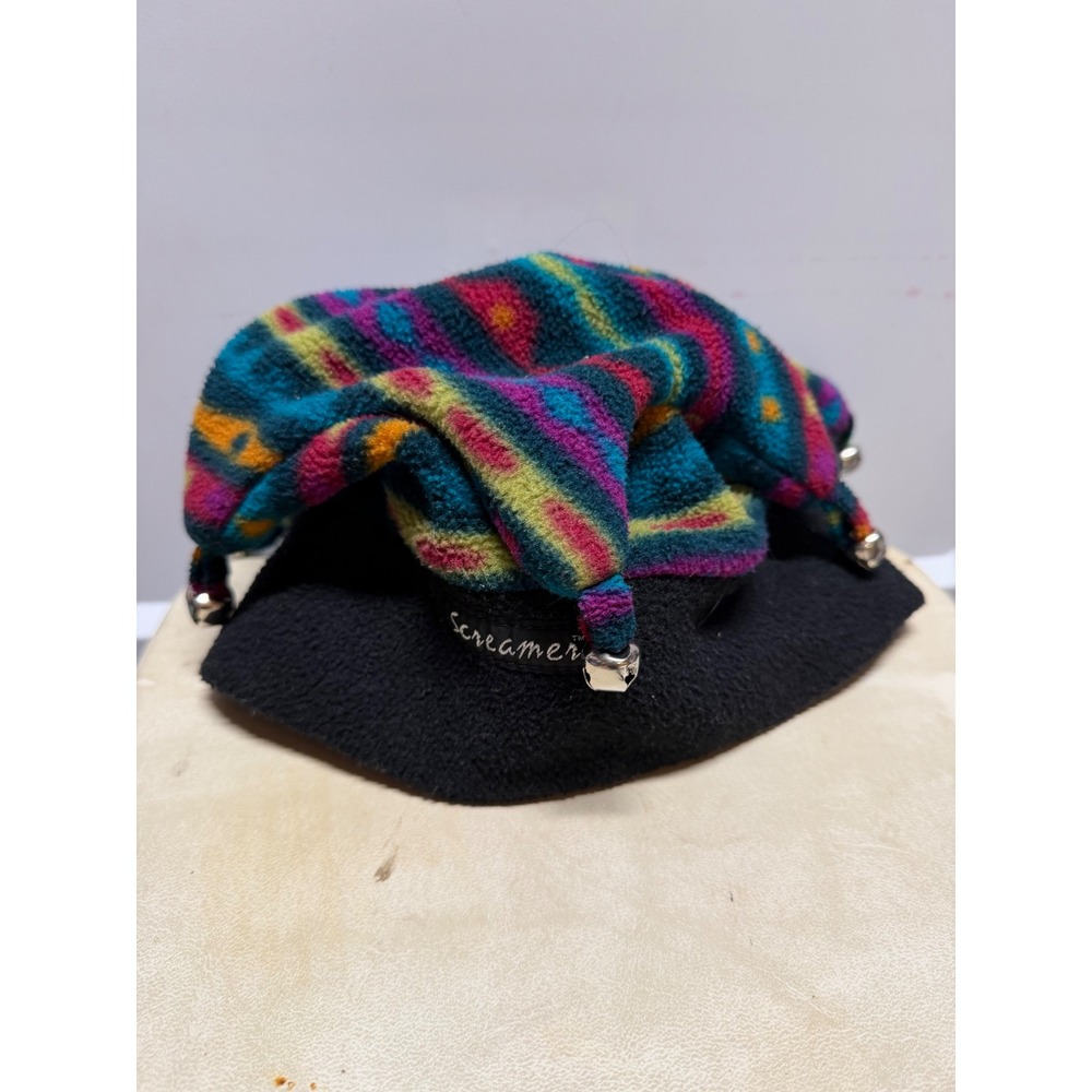 Vintage Screamer Seattle Polartec Fleece Jester Hat Bells Multi-Color USA Made